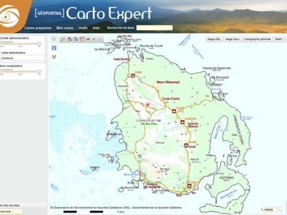 Vous pourrez délimiter les aires coutumières et visualiser la localisation des différentes tribus comme ici à l'île des Pins